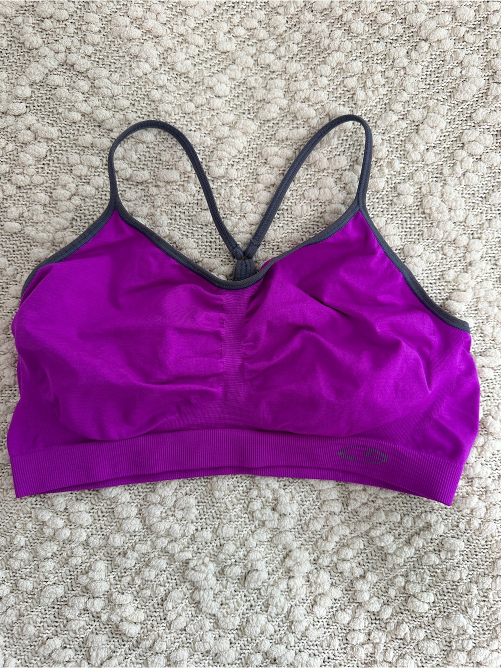 C9 Champion Purple Seamless Strappy Racerback Sports Bra Size Large L